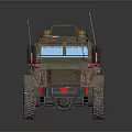 Armored Tactical Military Vehicle With Reinforced Armor Off Road Tires And Roof Equipment