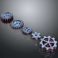 Premium Hardware Tools Showcasing Metallic Gears Arranged Sequentially with Precision Engineering 3d model