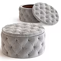 Gray Tufted Round Two Seater Sofa With Soft Velvet Upholstery Design