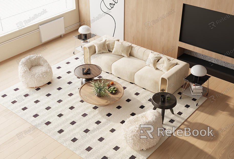 Modern Sofa Coffee Table Combination Sofa Combination model