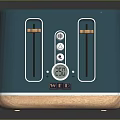 Teal Four Slot Toaster With Modern Design And Control Dials On Black Background