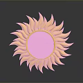 Golden Sun Shaped Decorative Hardware Tool With Radiant Design And Facial Features
