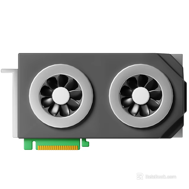 High Performance Computer Graphics Card With Dual Fan Design And Green Connector 3d model