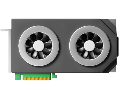 High Performance Computer Graphics Card With Dual Fan Design And Green Connector 3d model