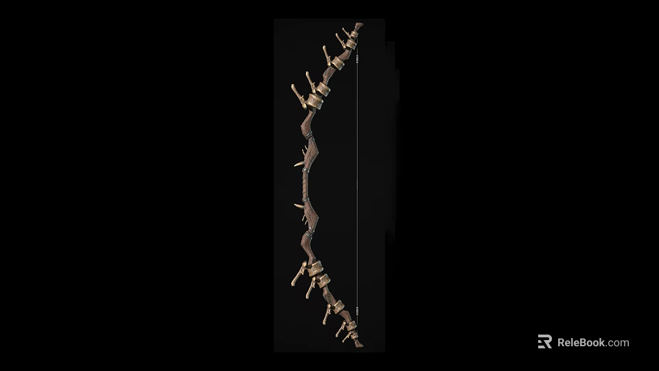 Ancient Bone Decorative Artifact With Vertical Curved Segments And Intricate Details 3d model 