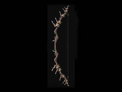 Ancient Bone Decorative Artifact With Vertical Curved Segments And Intricate Details 3d model