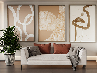 Modern Abstract Painting Decorative Painting Hanging Painting 3d model