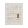 White Woven Wall Hanging With Central Gold Accent And Textured Design Pattern 3d model