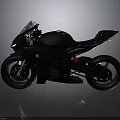 Sleek Black Sport Motorcycle With Modern Aerodynamic Design And Glossy Finish