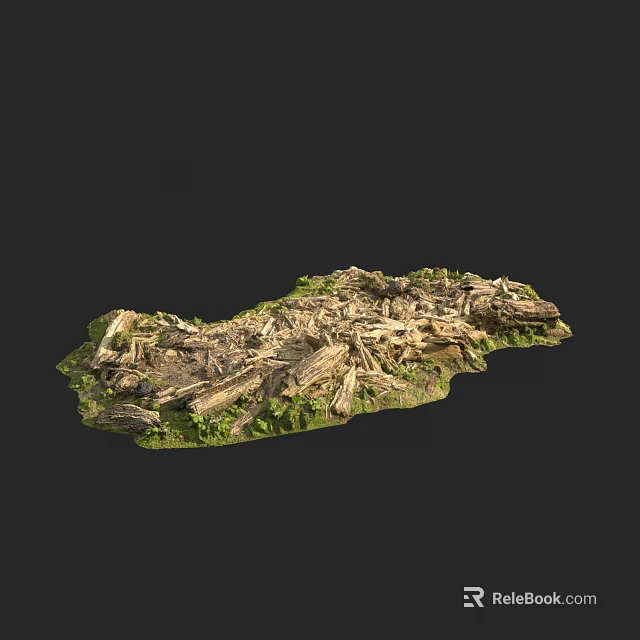 Garden Landscape Design Featuring Natural Stone Paths Green Grass And Wooden Structures 3d model 