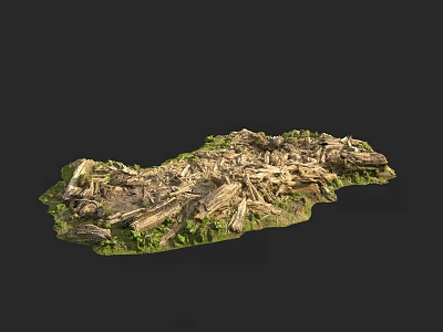 Garden Landscape Design Featuring Natural Stone Paths Green Grass And Wooden Structures 3d model
