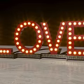 Light Up LOVE Letter Wall Decor With Bright Bulbs And Vintage Design