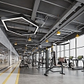 INDUSTRIAL LOFT GYM PUBLIC FITNESS AREA 3d model