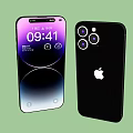 Apple iPhone Black Design With Triple Camera Front Display And iOS Interface Features 3d model