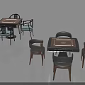 Two Mahjong Tables With Tile Patterns And Chairs Around For Entertainment Setup 3d model