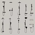 Modern Shower Systems With Various Wall Mounted Designs Handheld Sprayers And Rainfall Heads