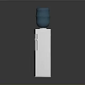 Standing Water Dispenser With White Body And Blue Water Bottle