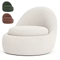 Modern Curved Boucle Upholstered Lounge Chair With Multiple Color Options For Cozy Living Room
