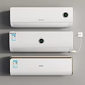 Three White Wall Mounted Air Conditioner Fans With Haier Model And Modern Design