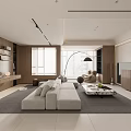 Modern Living Room Interior Design With Gray Sofa Coffee Table And Floor Lamp