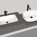 Modern wash basin under counter basin over counter basin 3d model
