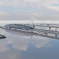 Bridge Decoration Design of Elevated Bridge of River-Crossing Bridge 3d model