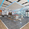 Modern Retail Store Interior Featuring Spacious Layout Display Shelves And Service Counter 3d model
