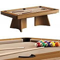 Modern Wooden Billiard Entertainment Table With Smooth Tabletop Balls And Cues