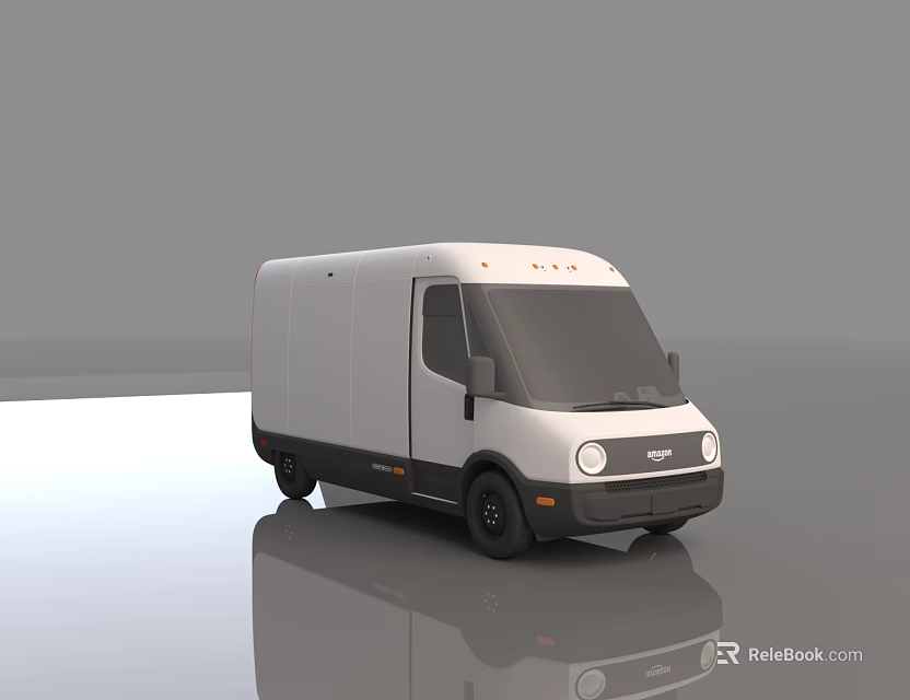 Modern White Cargo Van Featuring Sleek Design And Boxy Body For Commercial Use 3d model 