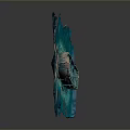 Turquoise Decorative Watercraft With Textured Boat Shaped Design And Shiny Surface
