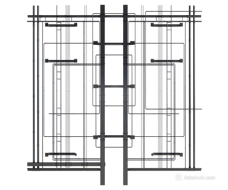 Detailed Suspended Ceiling Structural Design With Keel Frame And Support System 3d model 