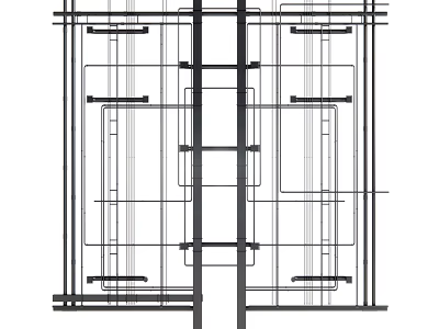 Detailed Suspended Ceiling Structural Design With Keel Frame And Support System 3d model