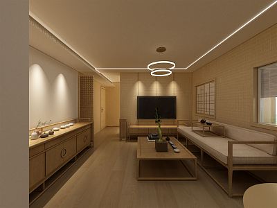 New Chinese Style Meeting Room Zen Meeting Room 3d model