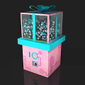 Playground Equipment With Transparent Glass Case Colorful Balls Pink Base Blue Accents And Number 10
