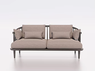 modern double sofa fabric double sofa 3d model