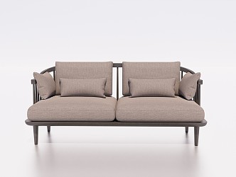 modern double sofa fabric double sofa 3d model