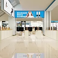 Modern Commercial Elevator With Glass Door In Shopping Mall Lobby Interior