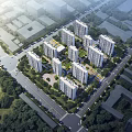 Elevated View Of Modern Residential Buildings With Surrounding Greenery And Road Network