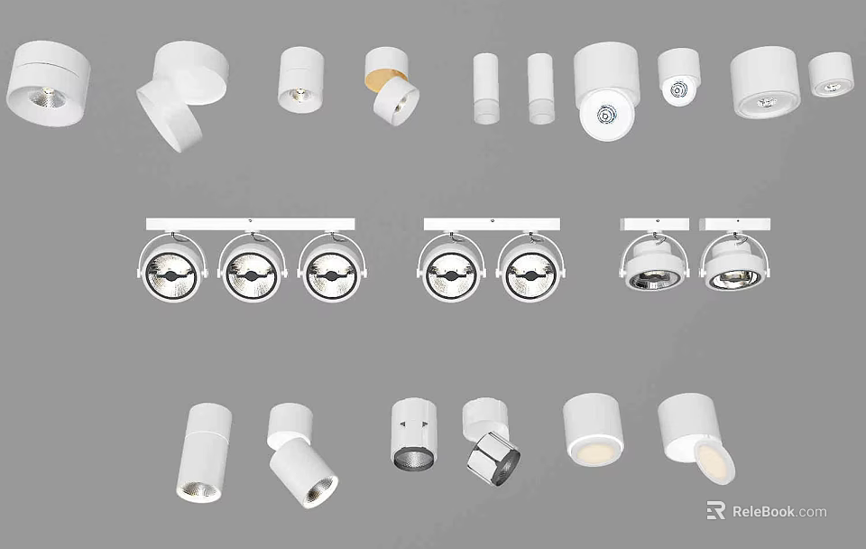 Modern Downlights And Spotlights With Various Styles For Interior Lighting 3d model