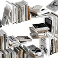 Diverse Stacked Books And Magazines With Various Genres And Cover Styles
