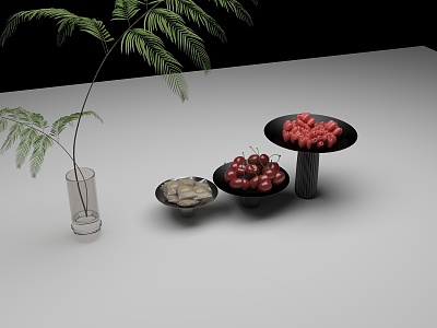 Fruit Plate Fruit Plate Soft Fruit Plate Iron Fruit Plate Dining Table Fruit 3d model