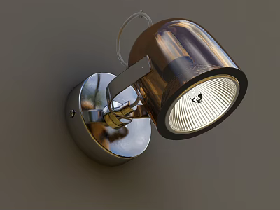 Modern Wall Mounted Silver Metal Spotlight with Illuminated Design for Interior Lighting 3d model