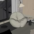 Modern Lazy Sofa Single Sofa 3d model
