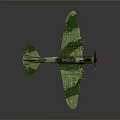 Vintage Military Aircraft Model With Green Camouflage Red Star Emblem On Wings And Propeller
