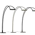 Modern Floor Lamps With Curved Design And Ring Shade For Home Interior Decor