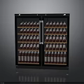 Modern Black Wine Cabinet With Double Doors And Shelves For Wine Bottles Storage