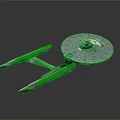 Enterprise Starship With Disc Shaped Hull And Silver Blue Engine Nacelles For Space Exploration