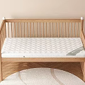 Natural Solid Wood Baby Crib With Comfortable Mattress For Warm Cozy Minimalist Nursery Room