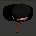 3D Male Character With Glasses Mustache Pipe Black Suit Red Tie And White Shirt