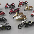 Diverse Motorcycle Collection Featuring Sporty Retro And Scooter Styles In Colorful Designs